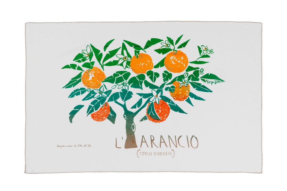 Objets de décoration - Drap d'ameublement 100 % lin | Imprimé à la main - COLORI DEL SOLE