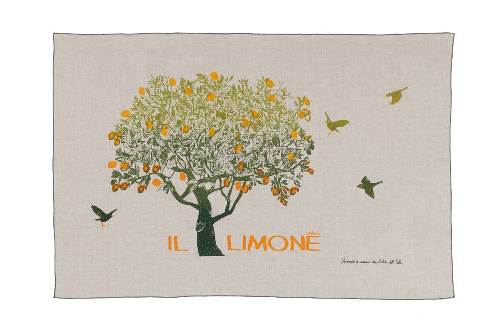 Objets de décoration - Drap d'ameublement 100 % lin | Imprimé à la main - COLORI DEL SOLE