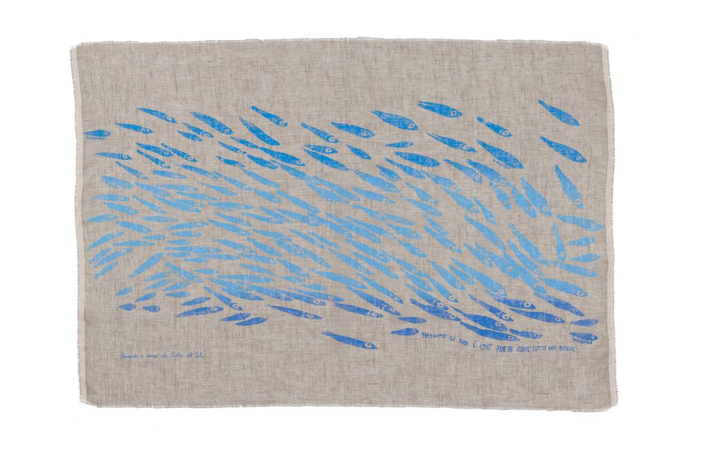 Objets de décoration - Drap d'ameublement 100 % lin | Imprimé à la main - COLORI DEL SOLE