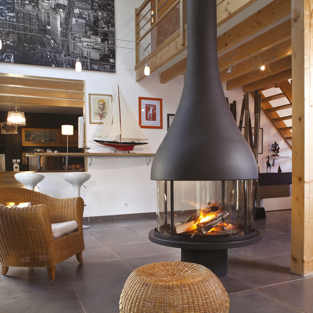 Objets de décoration - Foyer central au bois XL ALEXIA 995 - JC BORDELET