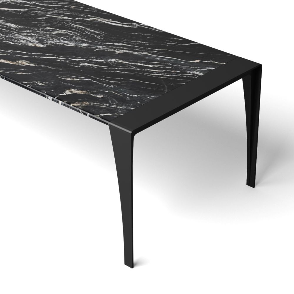 Tables Salle à Manger - TABLE MARCELLO DESIGN MARBLE noir et blanc - HAVANI