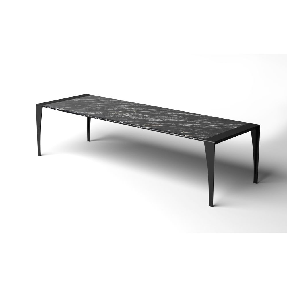 Tables Salle à Manger - TABLE MARCELLO DESIGN MARBLE noir et blanc - HAVANI