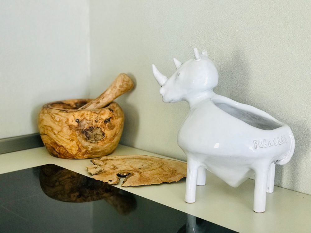 Design objects - RHINO AND WHITE GIRAFFE BOWLS - FREAKLAB