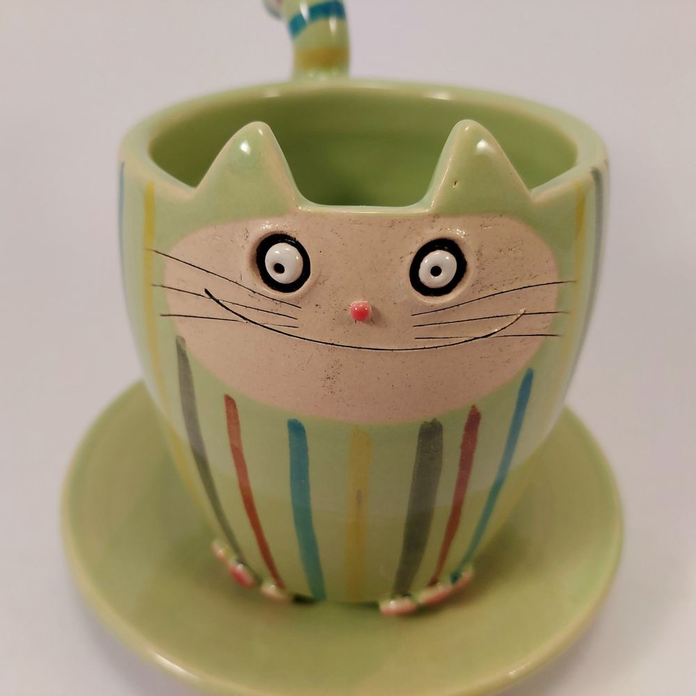 Mugs - "Cat Cat" MUG cup - PACHAMAMA DI E. OCCHI LABORATORIO ARTIGIANO DI CERAMICA