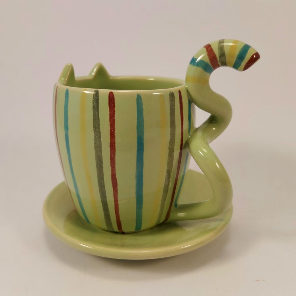Mugs - "Cat Cat" MUG cup - PACHAMAMA DI E. OCCHI LABORATORIO ARTIGIANO DI CERAMICA