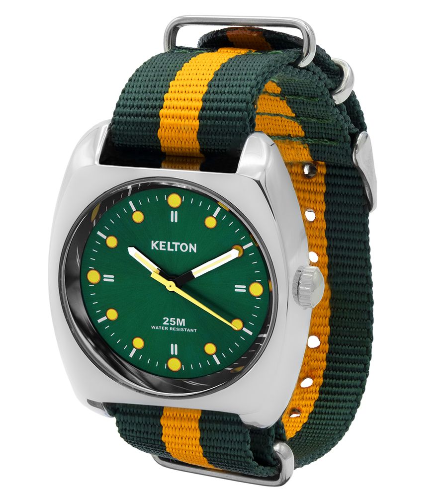 Watchmaking - RC2 Nato black / green orange - KELTON