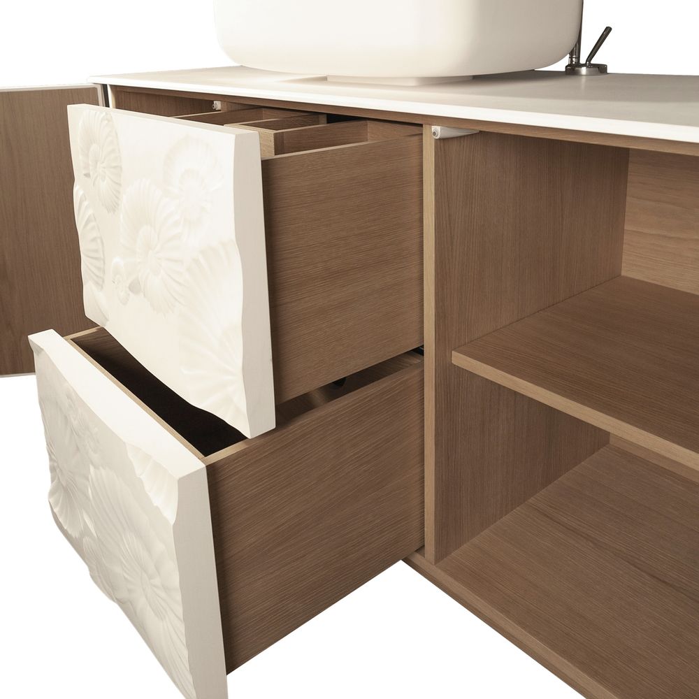 Hotel bedrooms - Vanity unit 2603 Stonelight and oak - BIANCHINI & CAPPONI