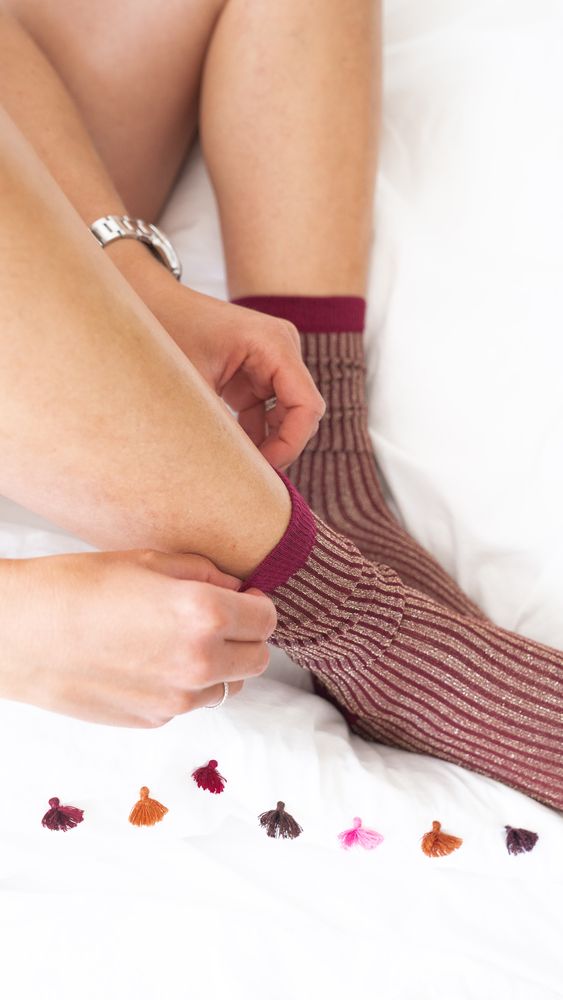 Chaussettes - Chaussettes pour femme à paillettes - MIA ZIA