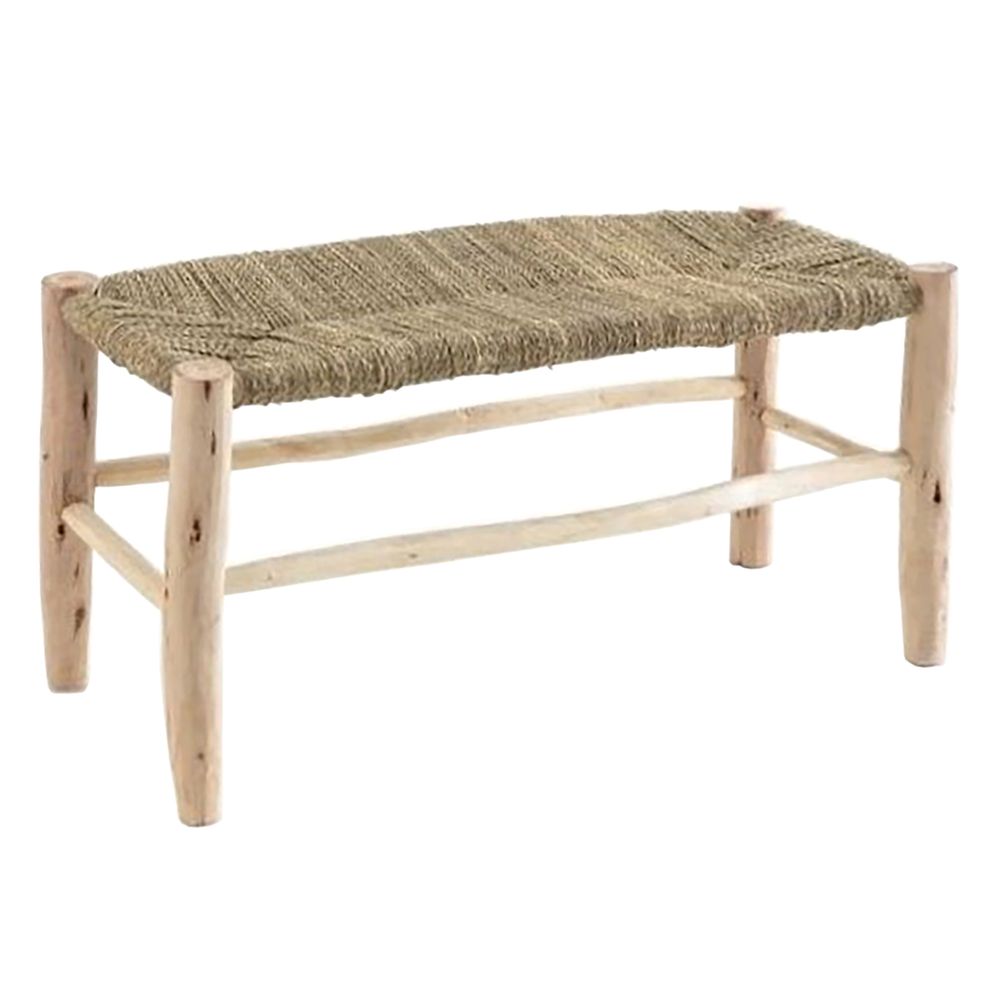 Outdoor decorative accessories - Wood and palm fiber benches - MAISON LILO