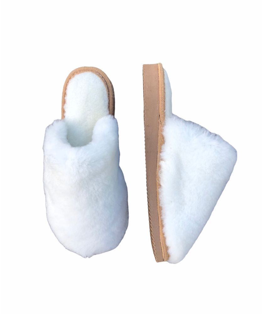 Chaussures - Mules blanches en peau de mouton - TERGUS