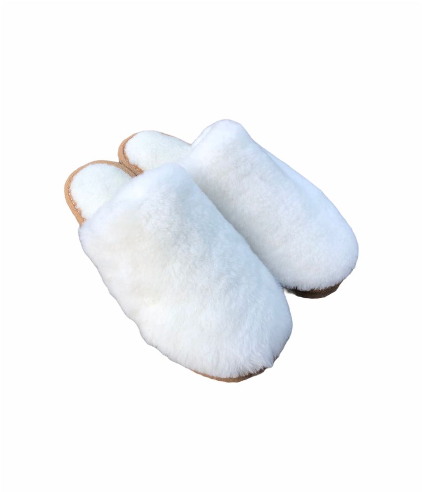 Chaussures - Mules blanches en peau de mouton - TERGUS