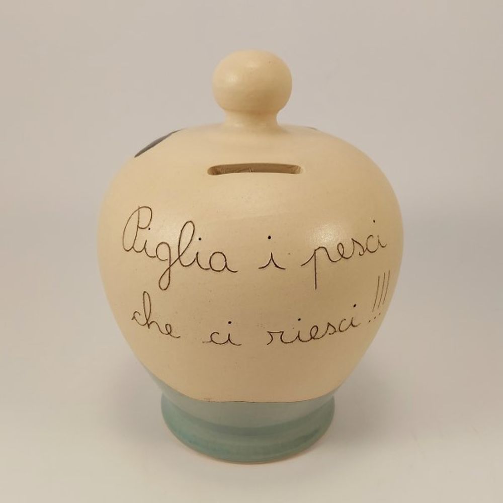 Céramique - Tirelire « Attrapez le poisson... que vous pouvez » - PACHAMAMA DI E. OCCHI LABORATORIO ARTIGIANO DI CERAMICA
