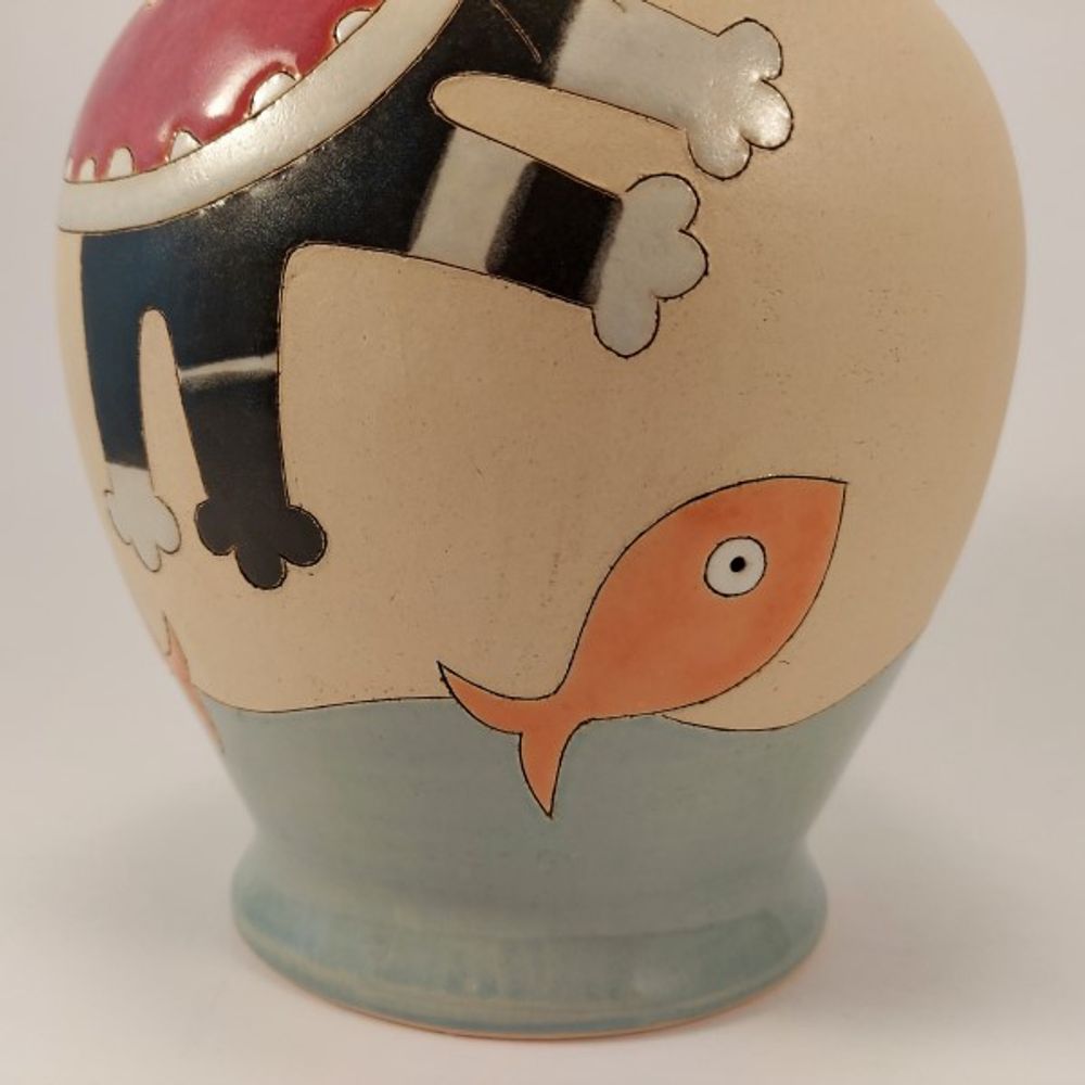 Céramique - Tirelire « Attrapez le poisson... que vous pouvez » - PACHAMAMA DI E. OCCHI LABORATORIO ARTIGIANO DI CERAMICA