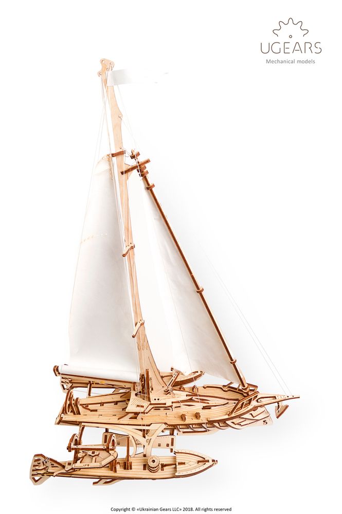 Cadeaux - UGEARS Modèles Mécaniques: TRIMARAN MERIHOBUS - UGEARS