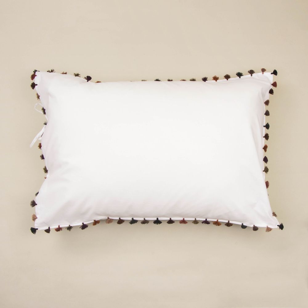 Linge de lit - Taie d'oreiller en coton à pompons - MIA ZIA