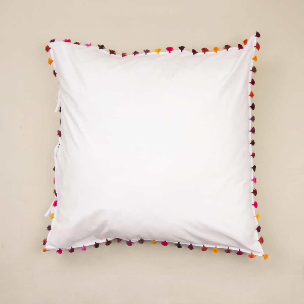 Linge de lit - Taie d'oreiller en coton à pompons - MIA ZIA
