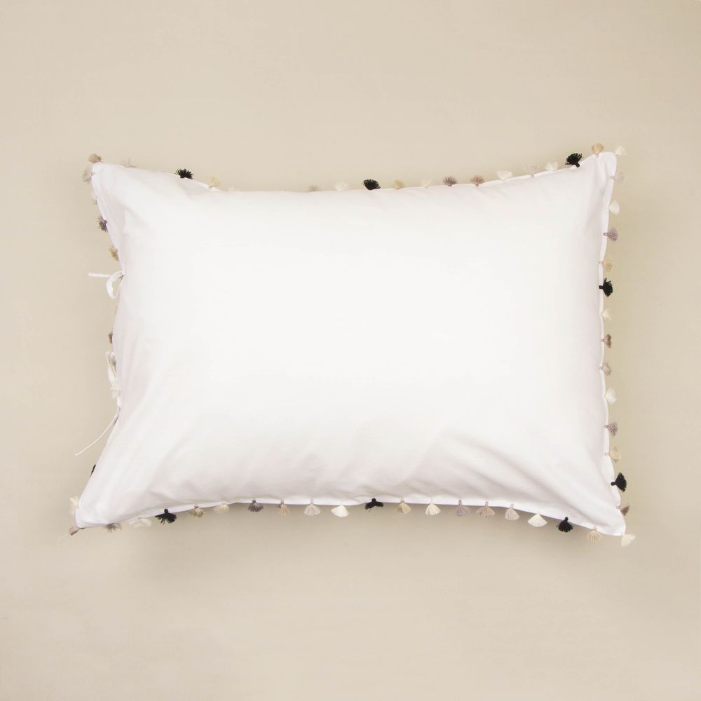 Linge de lit - Taie d'oreiller en coton à pompons - MIA ZIA