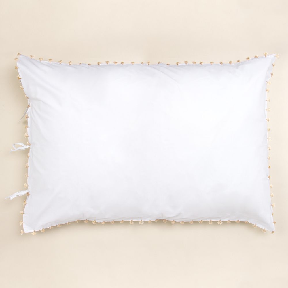 Decorative objects - White cotton bed linen with pompons - MIA ZIA