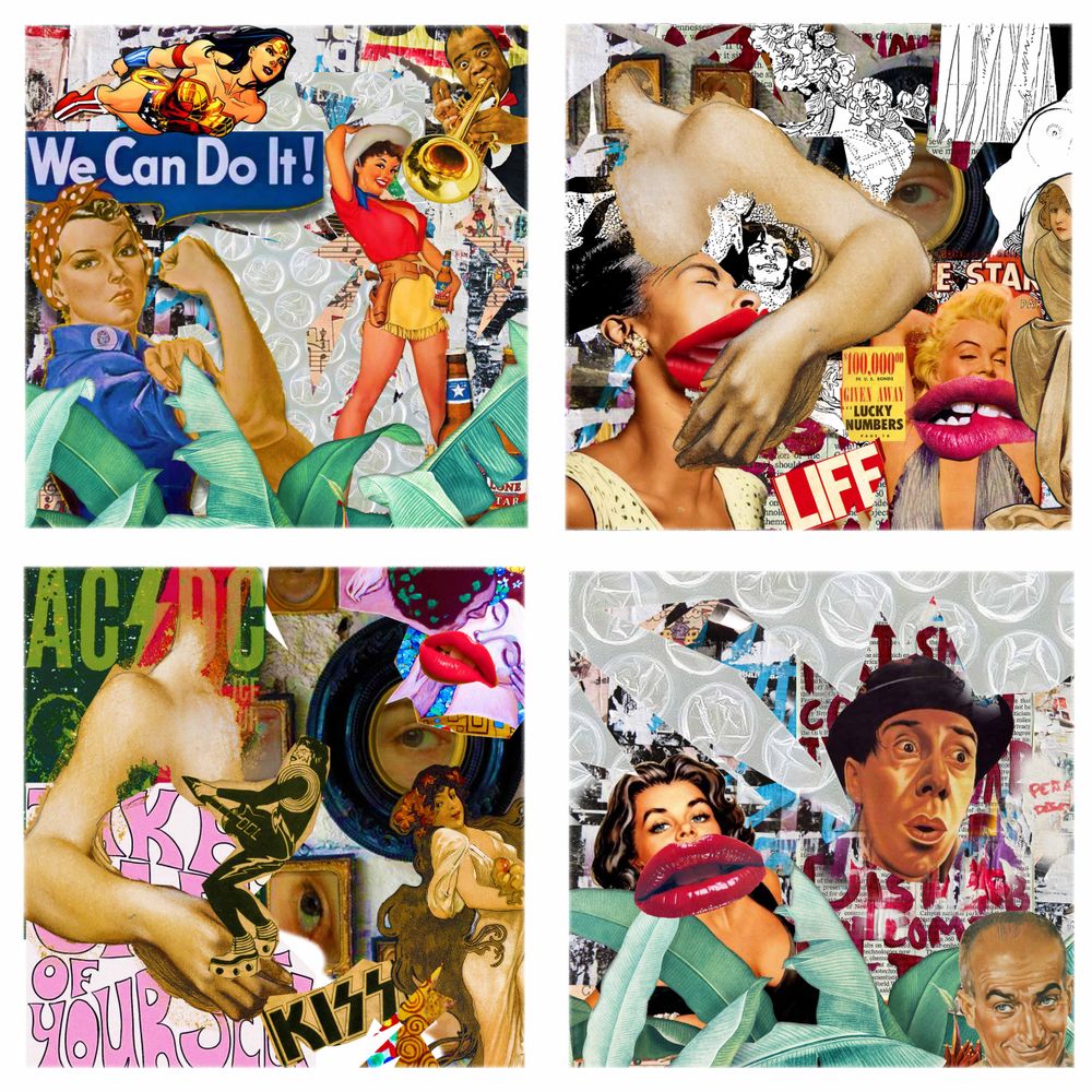 Coussins textile - « PIM » Collage Edition Limitée - L'ATELIER D'ANGES HEUREUX