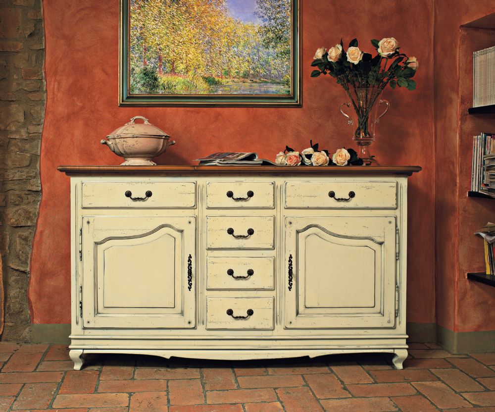 Buffets - Buffets provinciaux français avec 2 portes et tiroirs - INTERIORS ITALIA