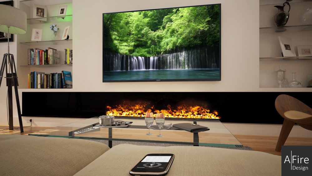 Consoles - 150 cm Cheminée à vapeur d'eau - Insert électrique 3D ADVANCE AFIRE Cheminées  Décoration Design - AFIRE
