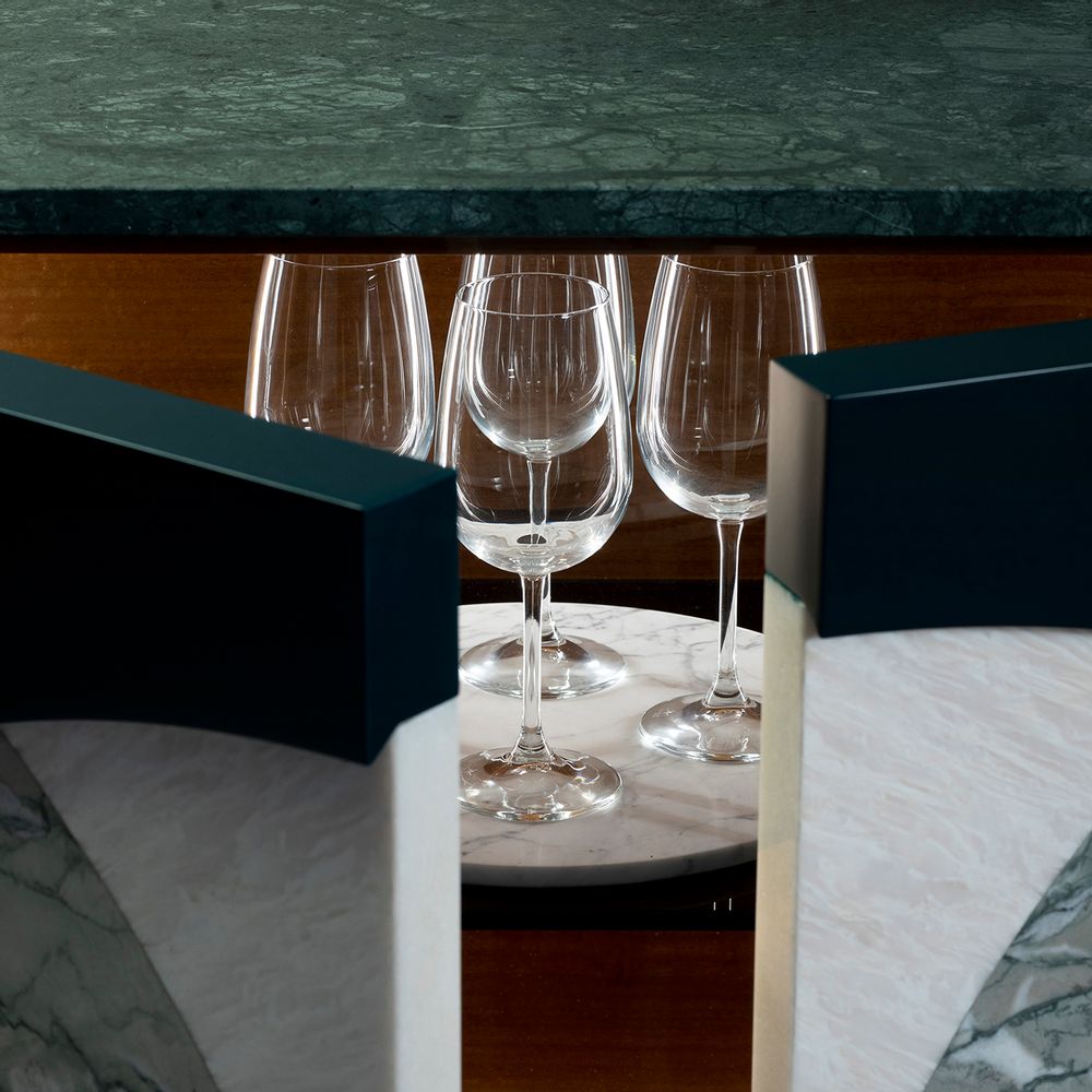 Buffets - Buffet Moderne Biloba, Marbre Calacatta, Fabriqué à la Main au Portugal par Greenapple - GREENAPPLE DESIGN INTERIORS