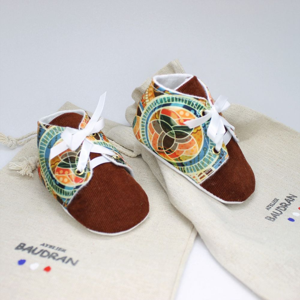 Children's apparel - Baby shoes, unique creation, 3/6 months - ATELIER BAUDRAN