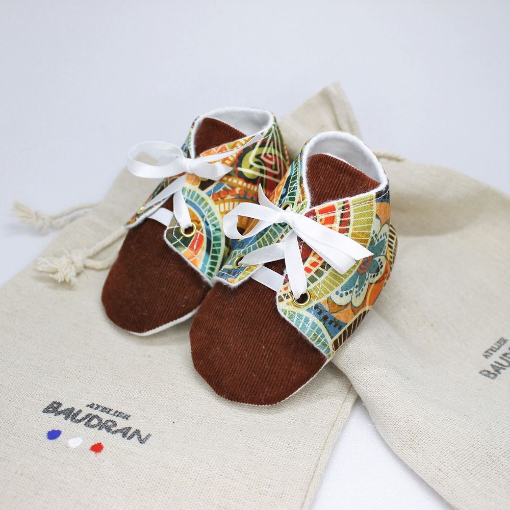 Children's apparel - Baby shoes, unique creation, 3/6 months - ATELIER BAUDRAN