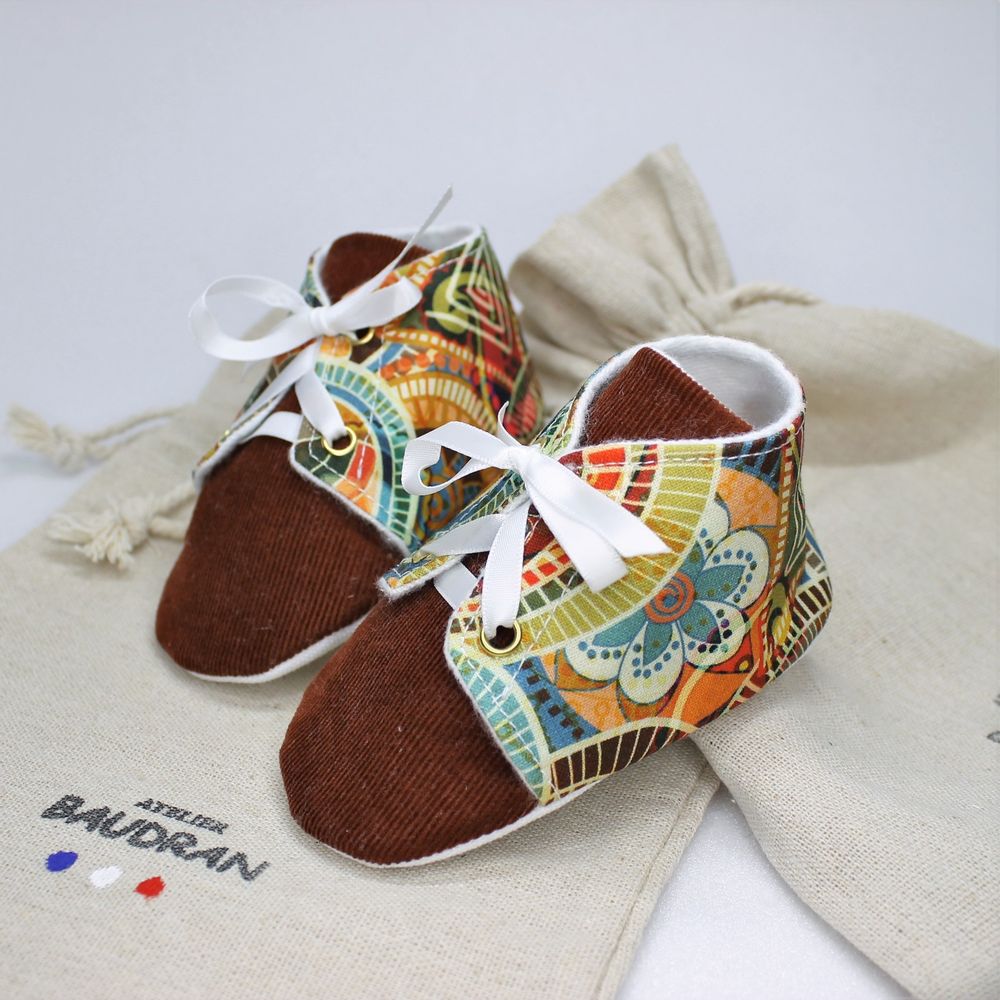 Children's apparel - Baby shoes, unique creation, 3/6 months - ATELIER BAUDRAN