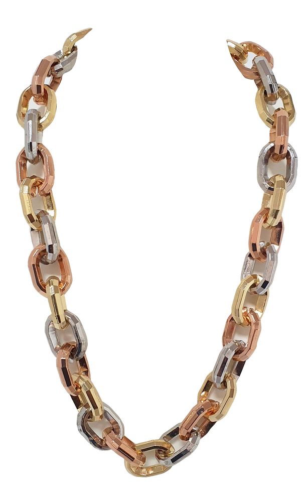 Jewelry - MULTICOLORED NECKLACE WITH ROSE GOLD PLATED RESIN RINGS AND STRAIGHT - L'OFFICIEL SRL