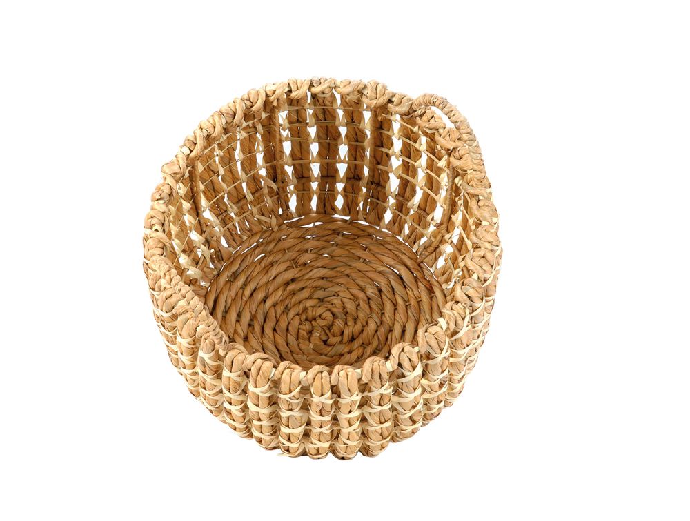 Baskets - Set of 2 water hyacinth grass baskets; Ø37x34 cm / Ø30x30 cm AX21505 - ANDREA HOUSE