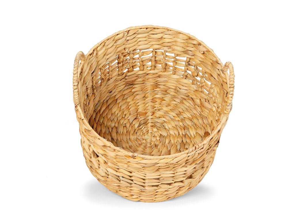Baskets - Set of 3 water hyacinth grass baskets; Ø35x33 cm / Ø30x30 cm / Ø25x27 cm AX21506 - ANDREA HOUSE