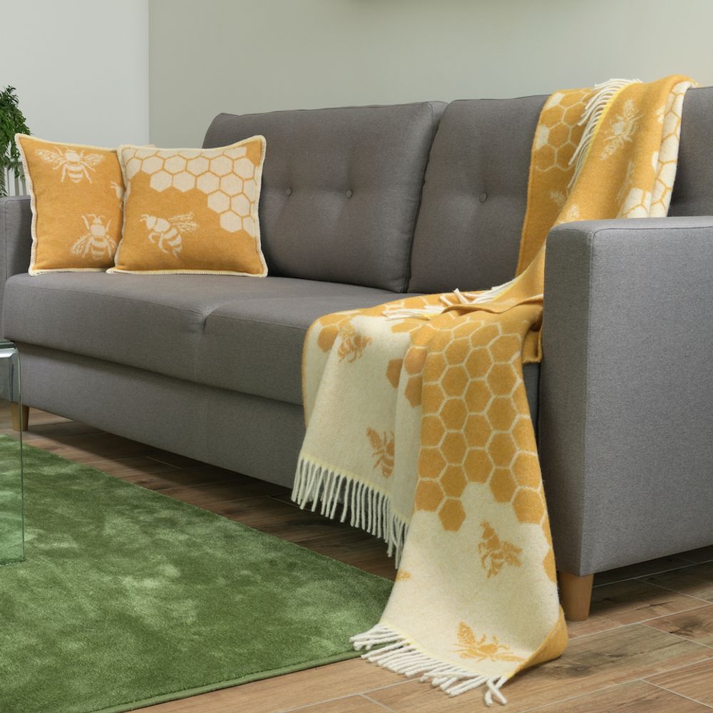 Plaids - Jeté en pure laine Bee - 130 x 190 cm - J.J. TEXTILE LTD