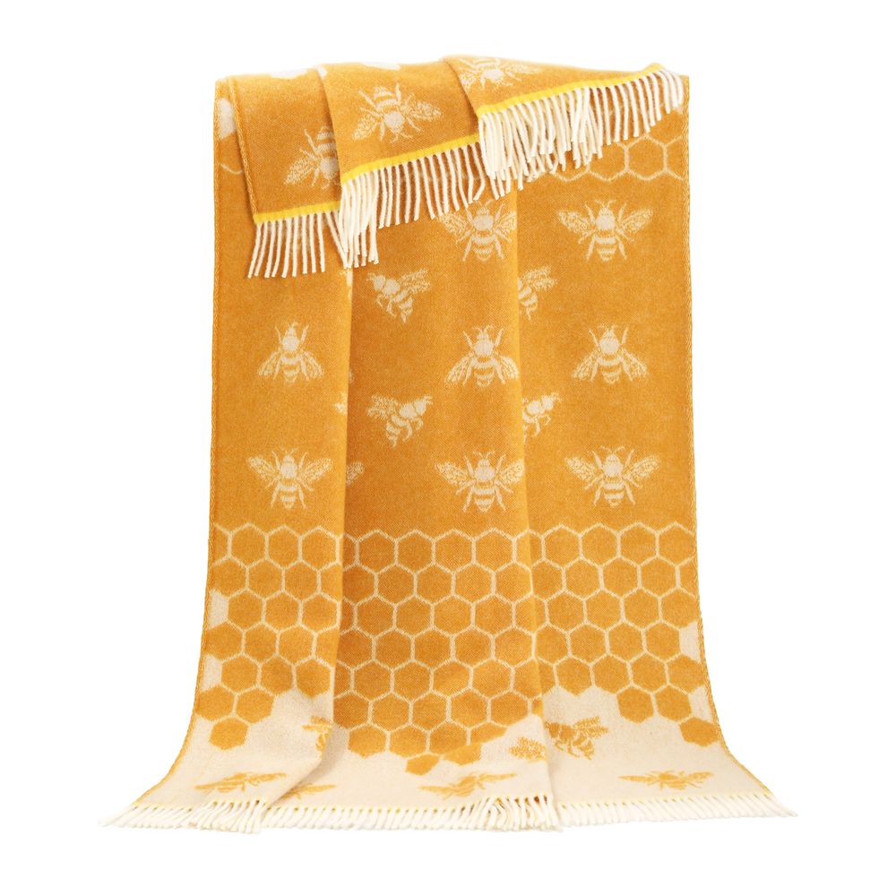 Plaids - Jeté en pure laine Bee - 130 x 190 cm - J.J. TEXTILE LTD