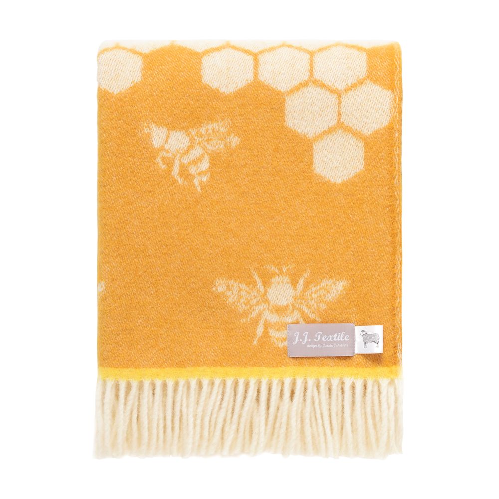 Plaids - Jeté en pure laine Bee - 130 x 190 cm - J.J. TEXTILE LTD