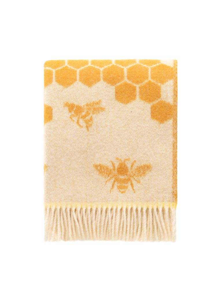 Plaids - Jeté en pure laine Bee - 130 x 190 cm - J.J. TEXTILE LTD