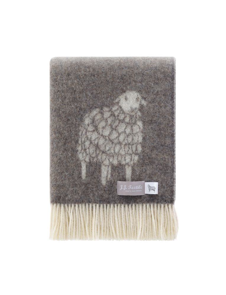 Plaids - Couvre-lit Mima Mouton Marron - J.J. TEXTILE LTD