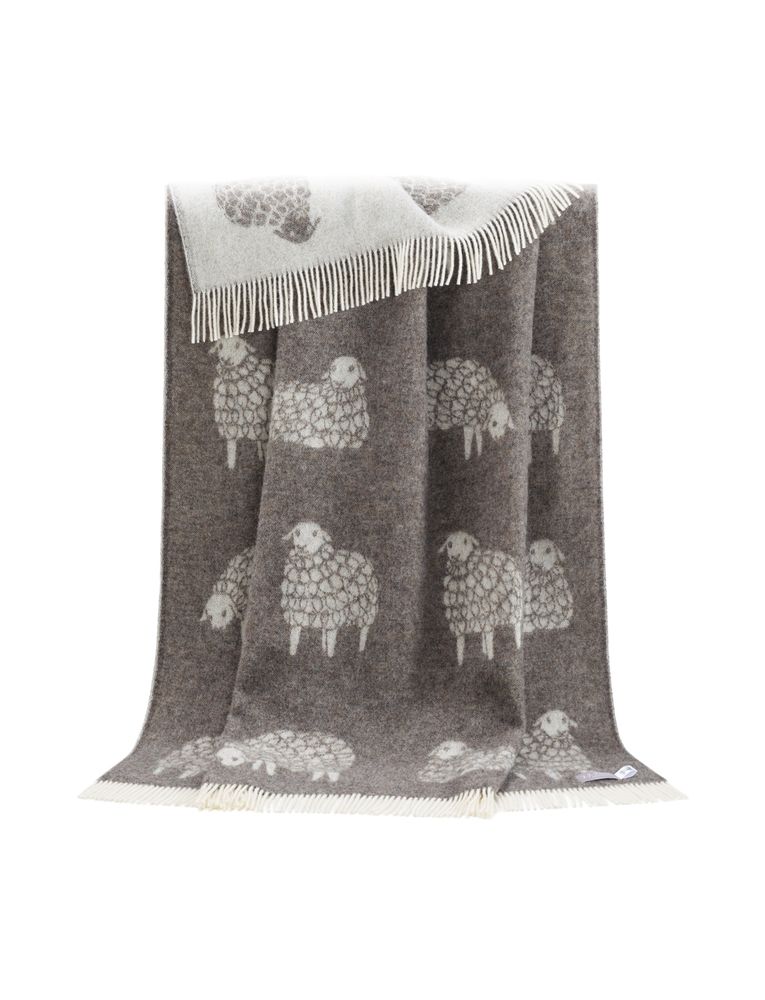Plaids - Couvre-lit Mima Mouton Marron - J.J. TEXTILE LTD