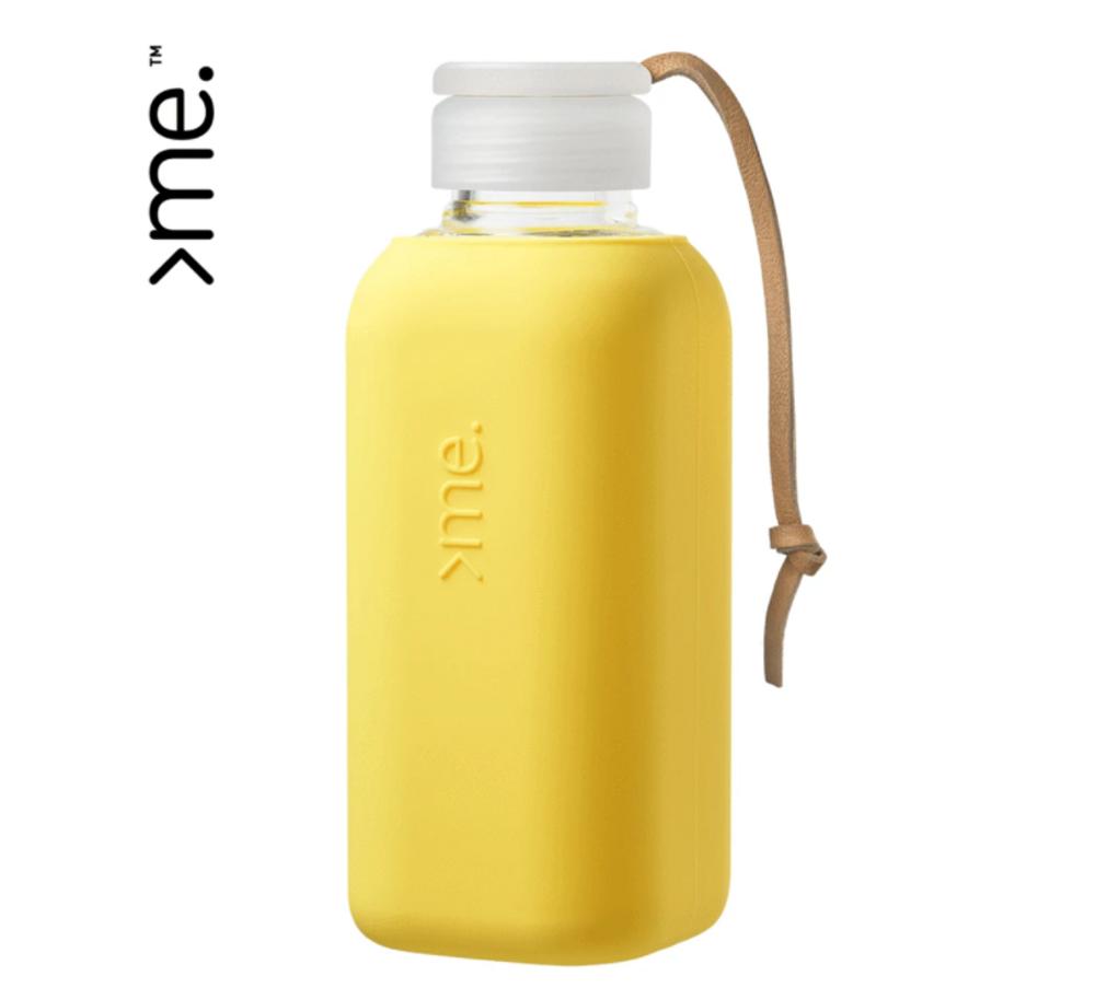 Cadeaux - BOUTEILLE EN VERRE RÉUTILISABLE JAUNE (600ml) SQUIREME. Y1 DURABLE - SQUIREME.
