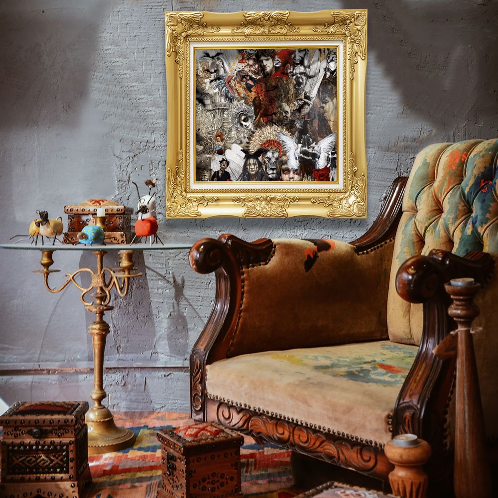 Coussins textile - "Indian Death" Collage Edition Limitée - L'ATELIER D'ANGES HEUREUX