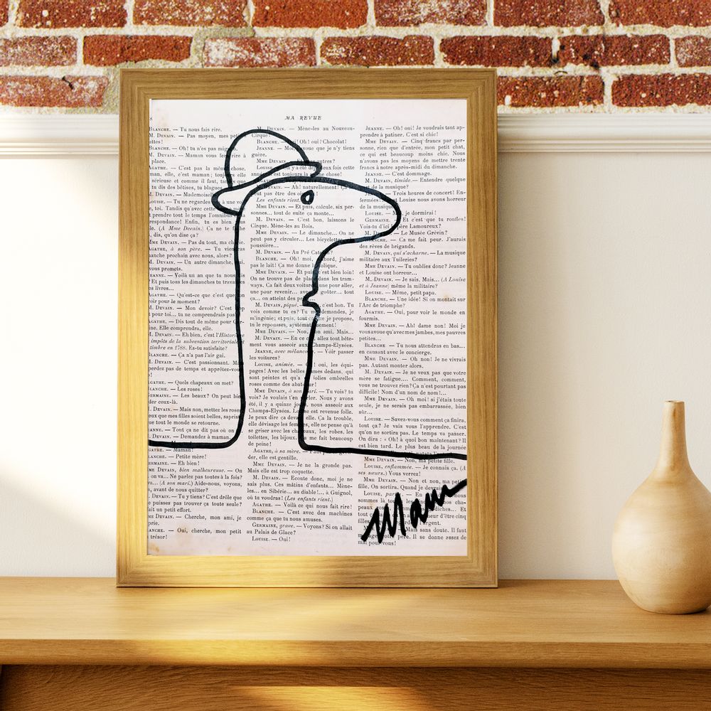 Tableaux - Dessins sur papiers anciens Œuvres originales Line Art - Plusieurs modèles disponibles - L'ATELIER D'ANGES HEUREUX