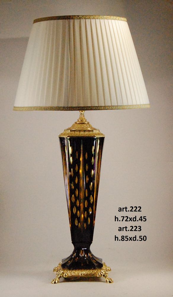 Lampes de bureau - art. 222 lampe de bureau en cristal et bronze (éclairage/lampe) - OLYMPUS BRASS