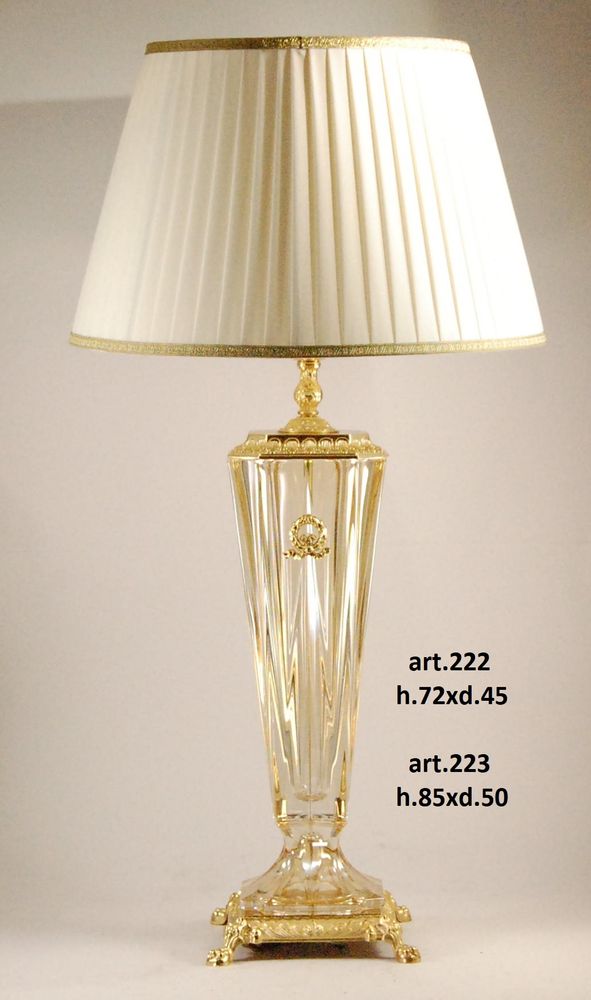 Lampes de bureau - art. 222 lampe de bureau en cristal et bronze (éclairage/lampe) - OLYMPUS BRASS