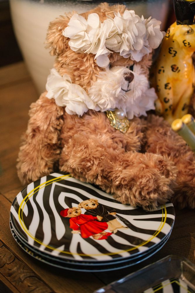 Everyday plates - Vitelli Zebra Teddy Bear Patterned 20 Cm Porcelain Plate - VITELLI DESIGN STUDIO