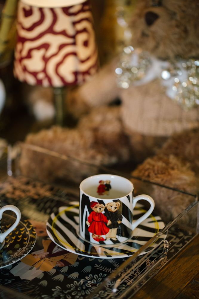 Everyday plates - Vitelli Zebra Teddy Bear Patterned 20 Cm Porcelain Plate - VITELLI DESIGN STUDIO