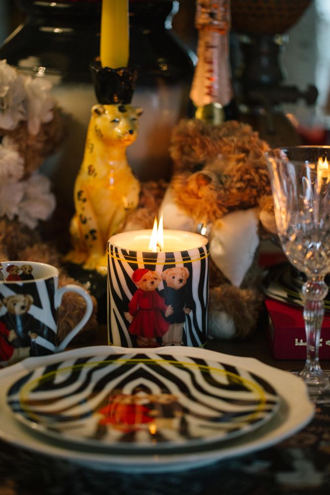 Everyday plates - Vitelli Zebra Teddy Bear Patterned 20 Cm Porcelain Plate - VITELLI DESIGN STUDIO