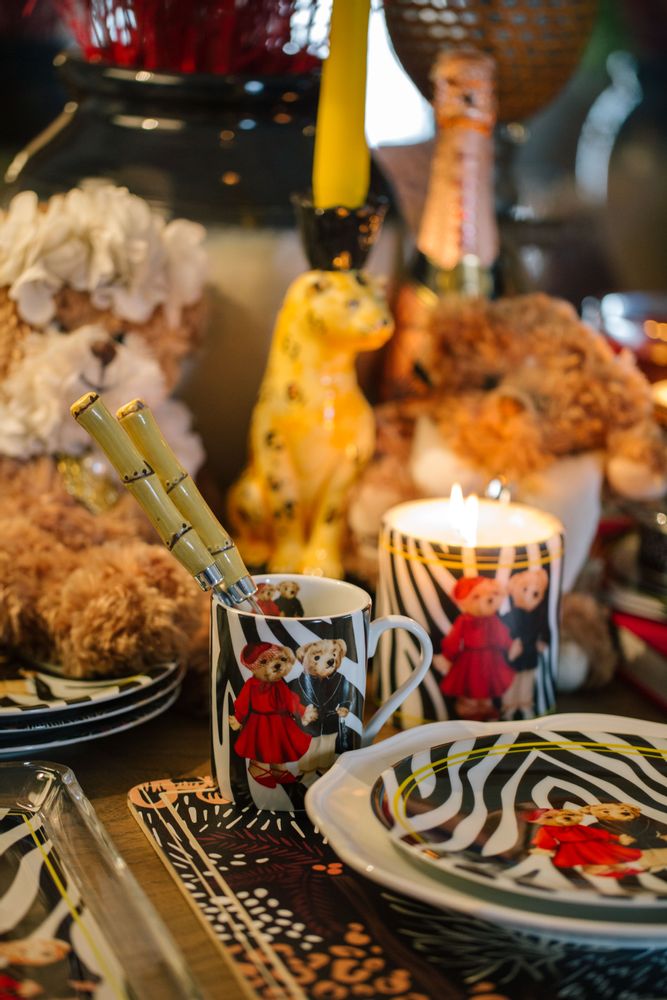 Everyday plates - Vitelli Zebra Teddy Bear Patterned 20 Cm Porcelain Plate - VITELLI DESIGN STUDIO