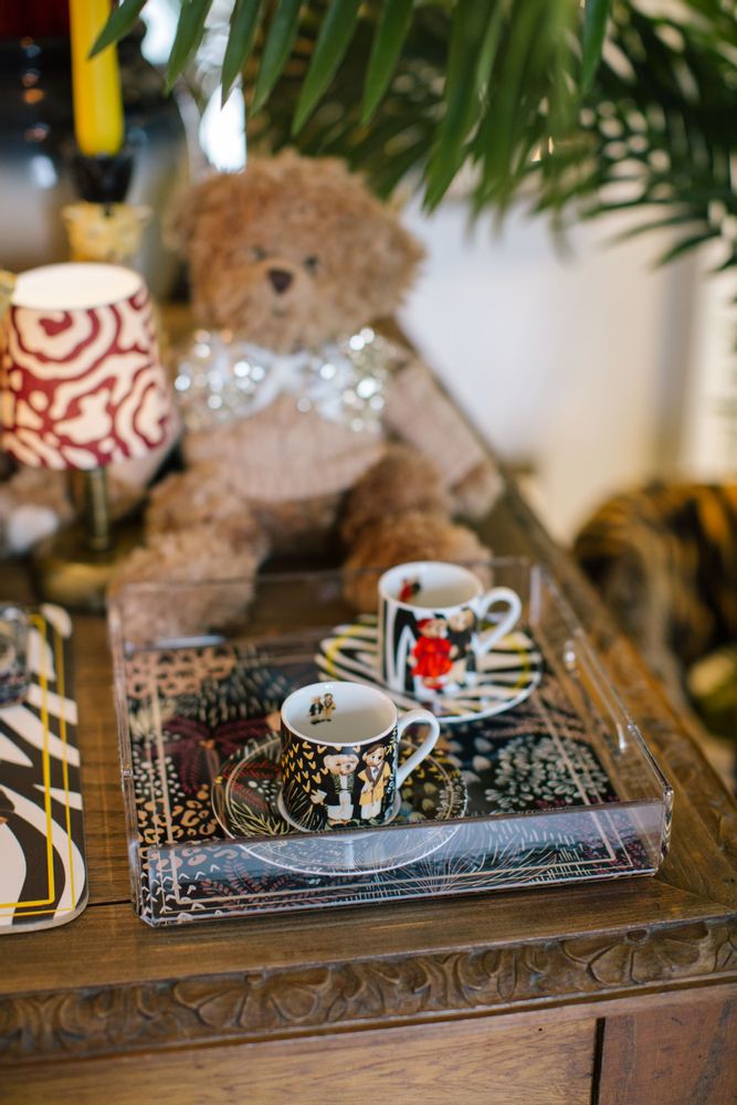 Tea and coffee accessories - Vitelli Zebra Teddy Bear Patterned 20 Cm Porcelain Plate - VITELLI DESIGN STUDIO
