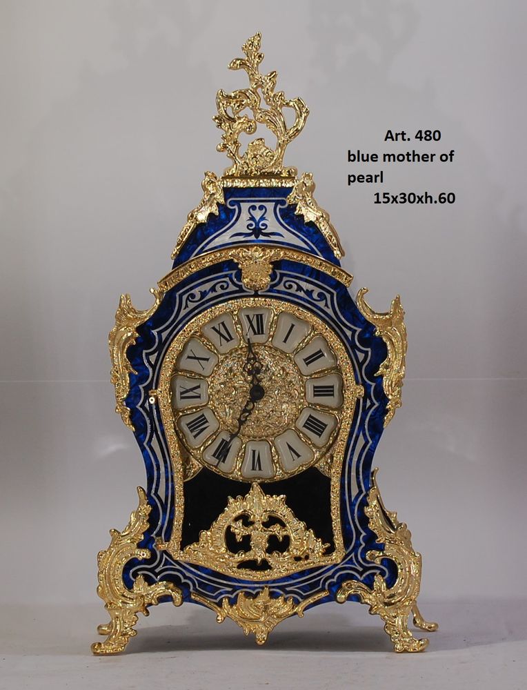 Clocks - art. 480 table clock in bronze plated and wood - OLYMPUS BRASS