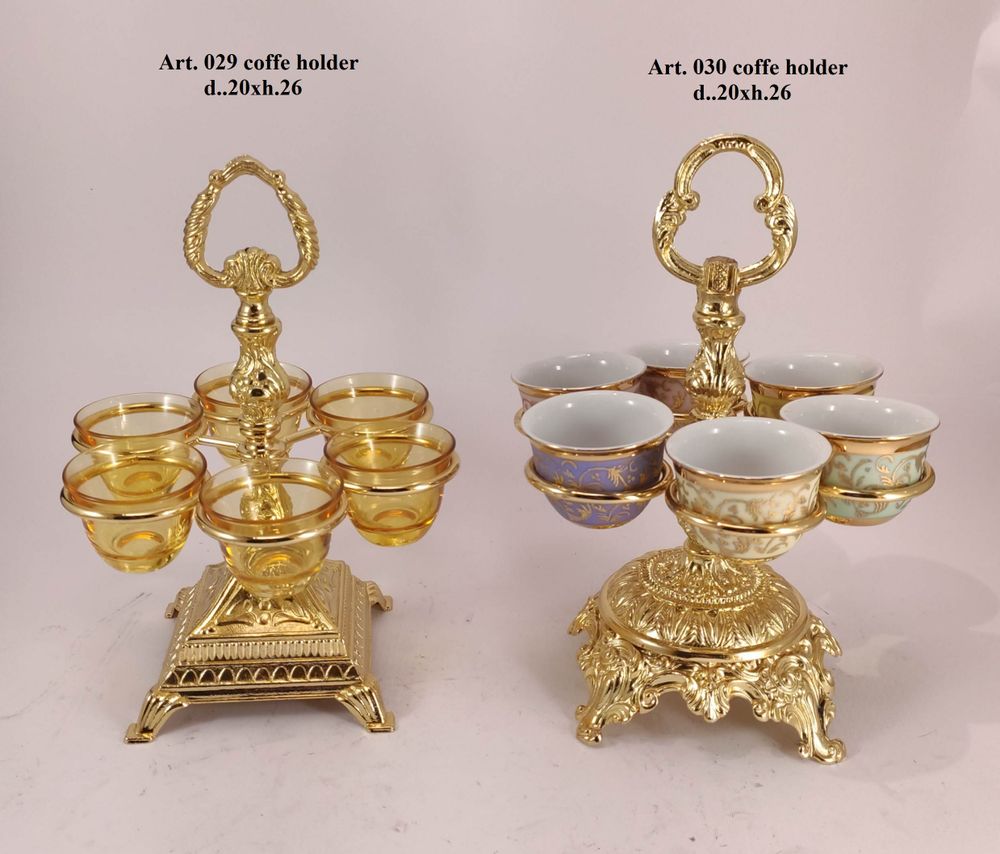 Crystal ware - art. 025 coffe/tea cups holder in brass - OLYMPUS BRASS